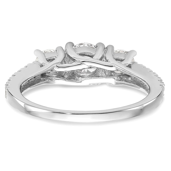 Buy Exclusive 14K White Gold 3-Stone Semi-Mount Engagement Ring, 3/4 Carat-5