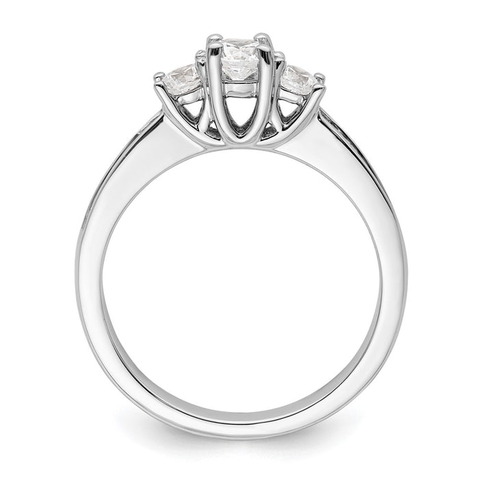 Buy Exclusive 14K White Gold 3-Stone Engagement Ring - 1/4 Carat Center, Stylish Design-2
