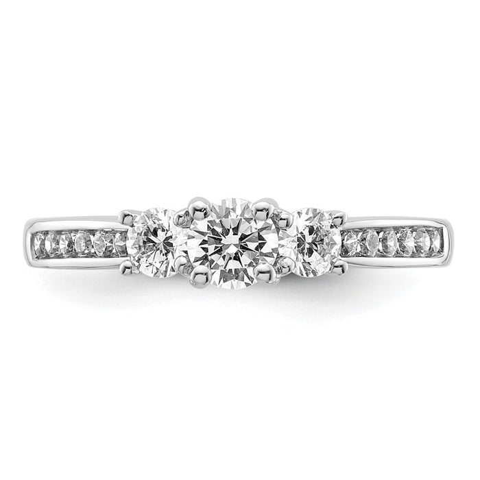 Buy Exclusive 14K White Gold 3-Stone Engagement Ring - 1/4 Carat Center, Stylish Design-4