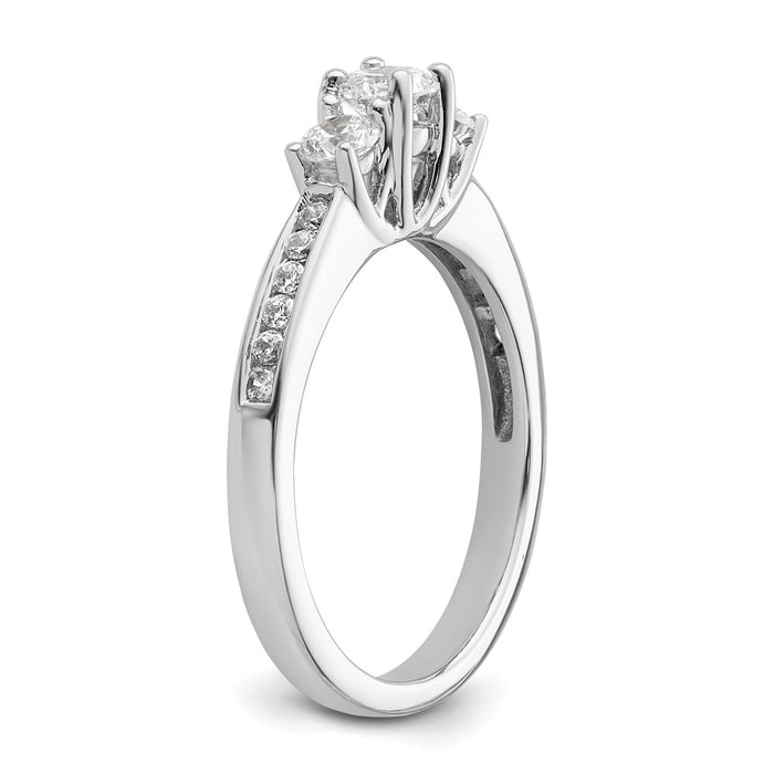 Buy Exclusive 14K White Gold 3-Stone Engagement Ring - 1/4 Carat Center, Stylish Design-6