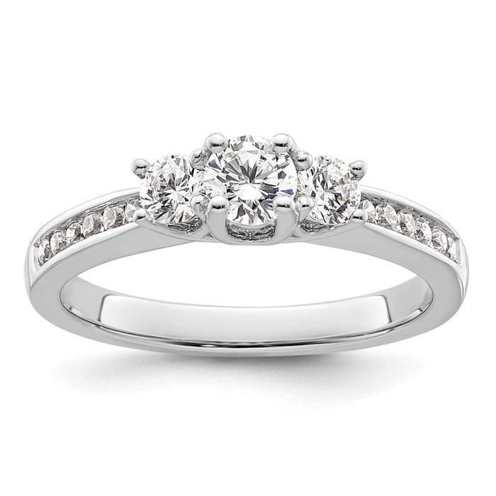 Buy Exclusive 14K White Gold 3-Stone Engagement Ring - 1/4 Carat Center, Stylish Design-1