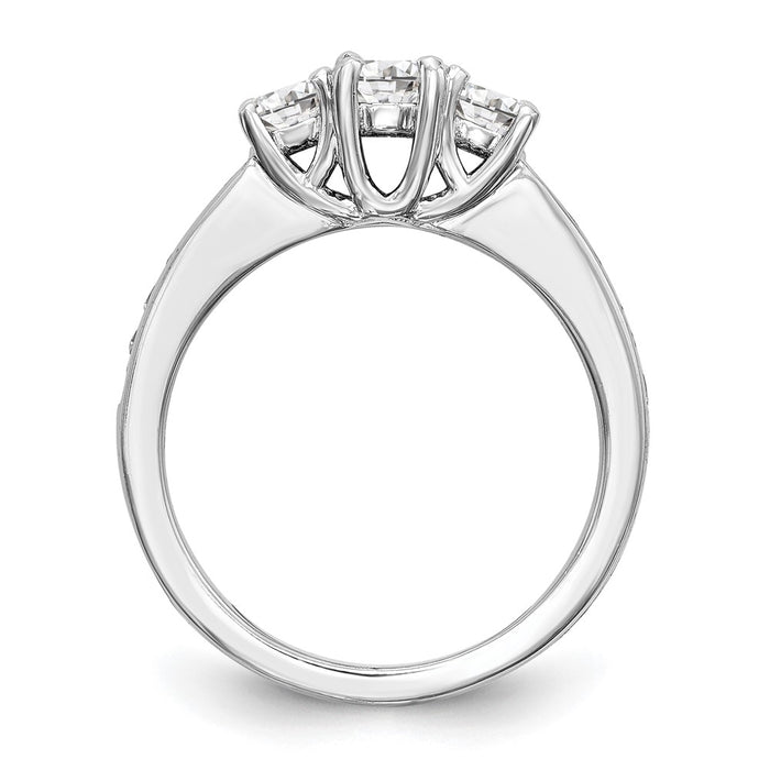 Buy 14K White Gold 3-Stone Diamond Engagement Ring - Stylish Semi-Mount, 5.2mm-2