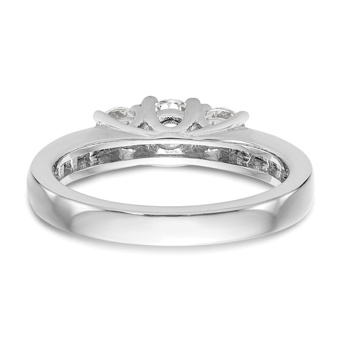 Buy 14K White Gold 3-Stone Diamond Engagement Ring - Stylish Semi-Mount, 5.2mm-5