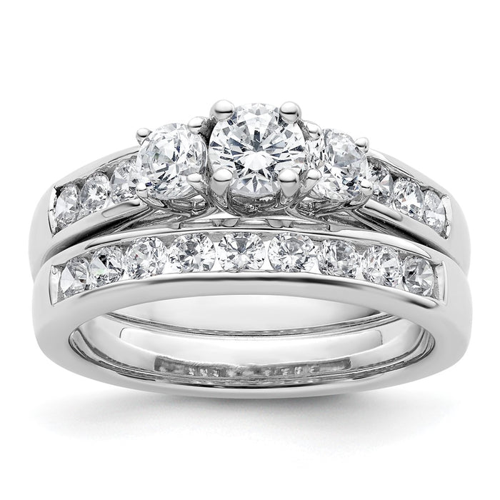 Buy Exclusive 14K White Gold 3-Stone Engagement Ring, 1/3 Carat Diamonds-7