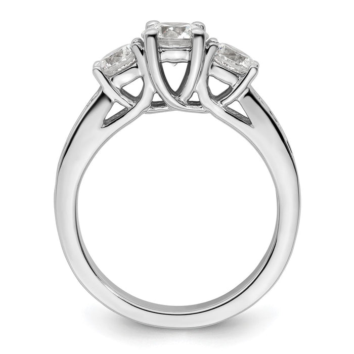 Buy Exclusive 14K White Gold 3-Stone Engagement Ring for 3/4 Carat Diamond-2