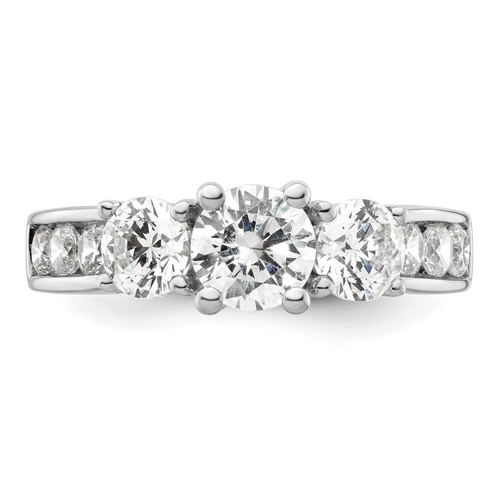 Buy Exclusive 14K White Gold 3-Stone Engagement Ring for 3/4 Carat Diamond-4