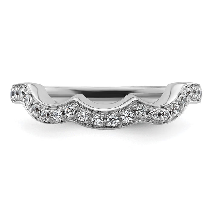 Buy Stylish 14K White Gold Wedding Band with 1/5 Carat Diamonds - Value Piece-4