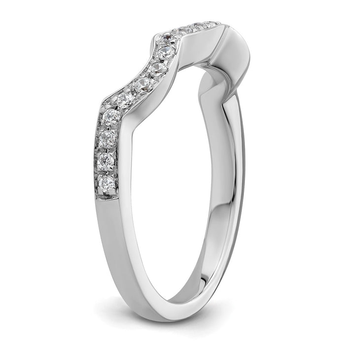 Buy Stylish 14K White Gold Wedding Band with 1/5 Carat Diamonds - Value Piece-6