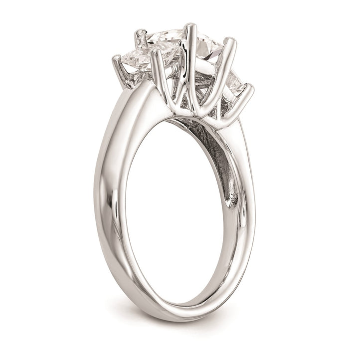 Exclusive 14K White Gold 3-Stone Engagement Ring Setting for 1.5 Carat Value-6