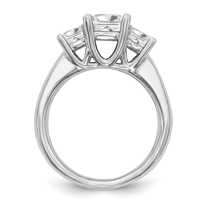 Buy 14K White Gold 3-Stone Engagement Ring Setting | Stylish 1 Carat Design-2