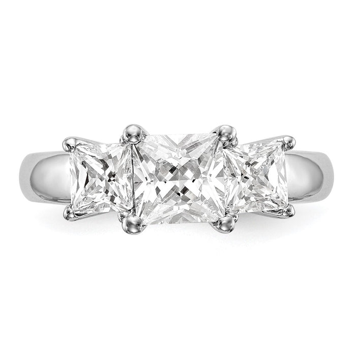 Buy 14K White Gold 3-Stone Engagement Ring Setting | Stylish 1 Carat Design-4