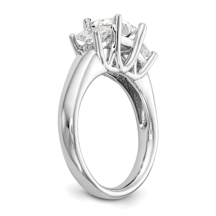 Buy 14K White Gold 3-Stone Engagement Ring Setting | Stylish 1 Carat Design-6