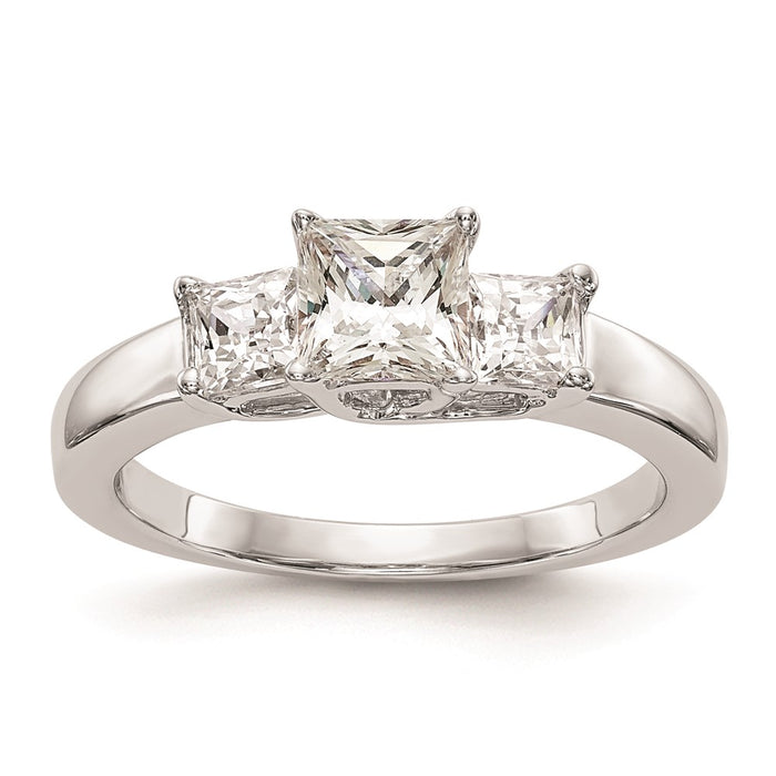 Buy Exclusive 14K White Gold 3-Stone Engagement Ring for 1/2 Carat Price-1
