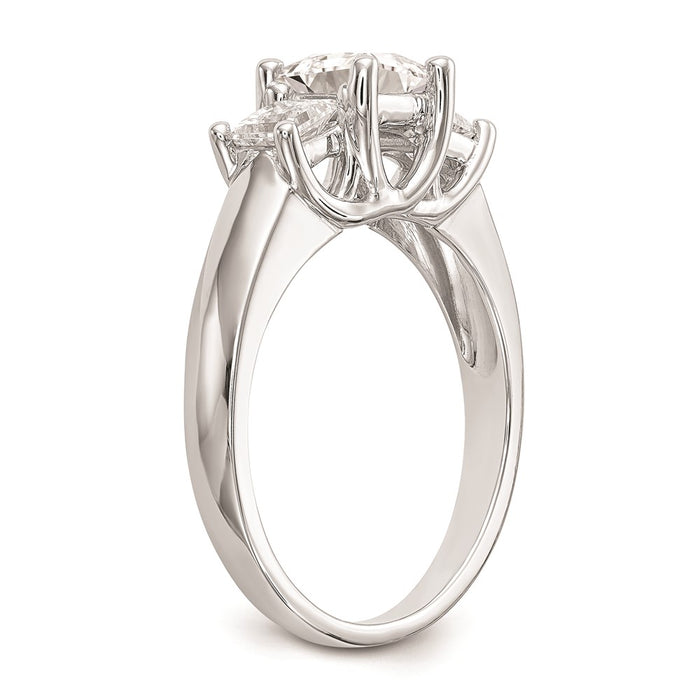 Buy 14K White Gold 3-Stone Engagement Ring Setting for 3/4 Carat Princess-6