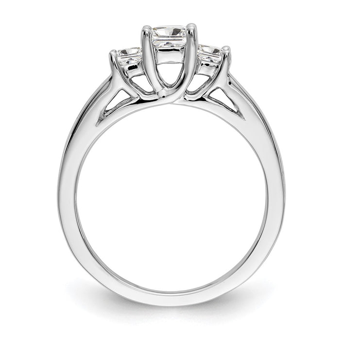 Buy Exclusive 14K White Gold 3-Stone Diamond Engagement Ring - Stylish Semi-Mount for 1/3 Carat-2