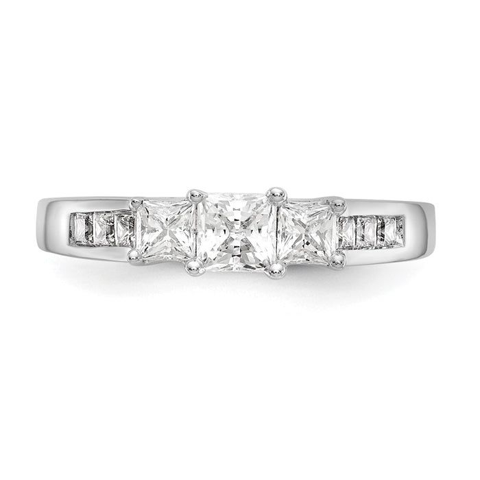 Buy Exclusive 14K White Gold 3-Stone Diamond Engagement Ring - Stylish Semi-Mount for 1/3 Carat-4