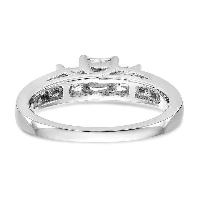 Buy Exclusive 14K White Gold 3-Stone Diamond Engagement Ring - Stylish Semi-Mount for 1/3 Carat-5