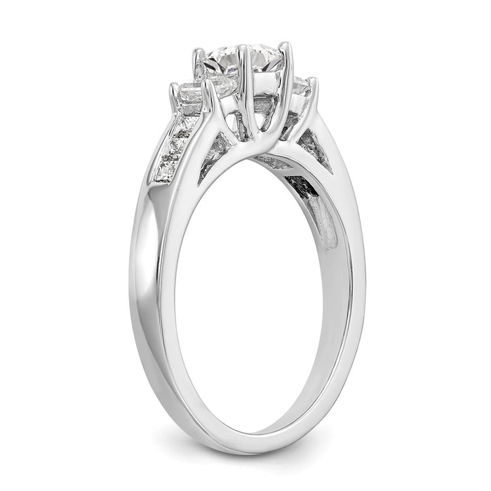 Buy Exclusive 14K White Gold 3-Stone Diamond Engagement Ring - Stylish Semi-Mount for 1/3 Carat-6
