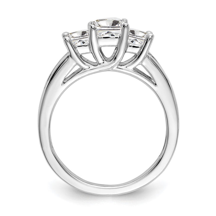Order Stylish 14K White Gold 3-Stone Diamond Semi-Mount Engagement Ring-2