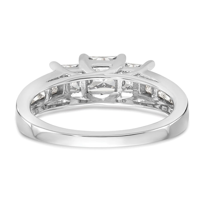 Order Stylish 14K White Gold 3-Stone Diamond Semi-Mount Engagement Ring-5