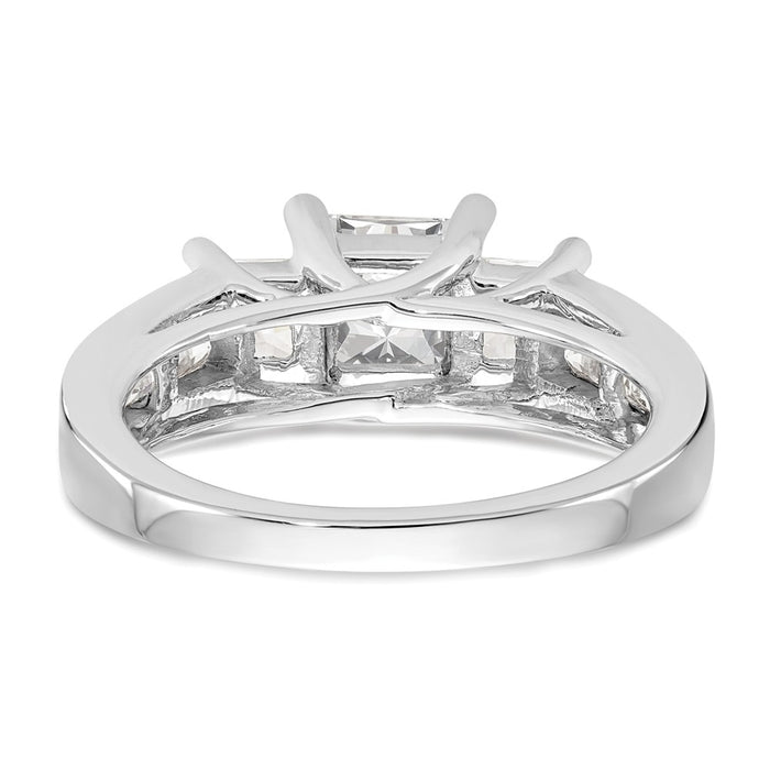 Buy Designer 14K White Gold 3-Stone Engagement Ring for 1 Carat Princess - Stylish Value!-5