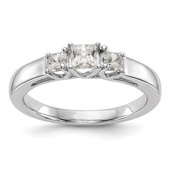 Buy Affordable 14K White Gold 3-Stone Engagement Ring Setting, 1/5 Carat-1