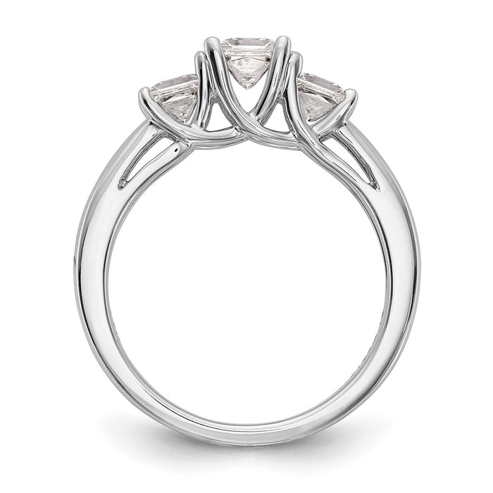Buy Stylish 14K White Gold 3-Stone Engagement Ring Setting, 3/8 Carat-2