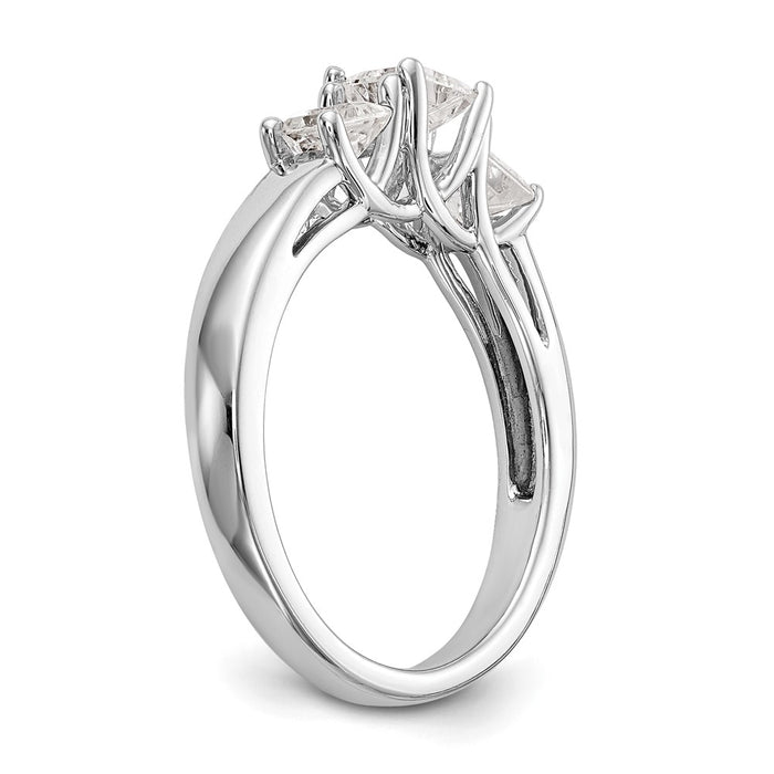 Buy Stylish 14K White Gold 3-Stone Engagement Ring Setting, 3/8 Carat-6