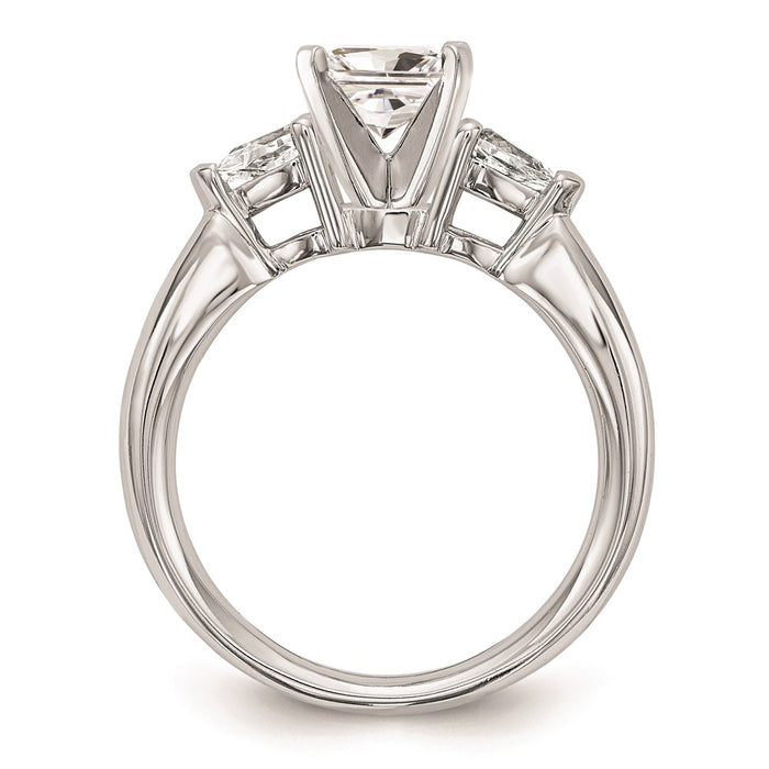 Buy Exclusive 14K White Gold 3-Stone Engagement Ring Mounting - Stylish Design for Pear-Shaped Stones-2