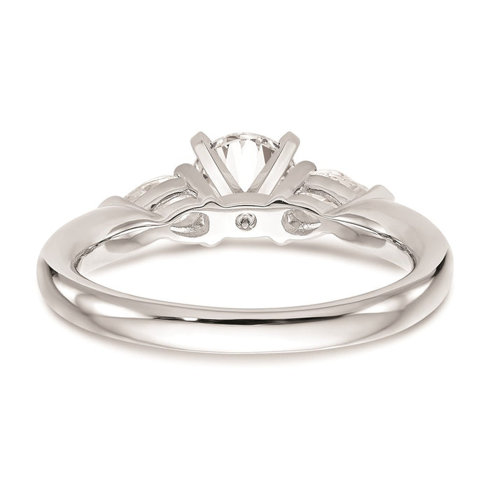 Buy Exclusive 14K White Gold 3-Stone Engagement Ring Mounting - Stylish Design for Pear-Shaped Stones-5
