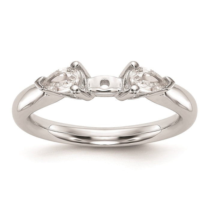 Buy Exclusive 14K White Gold 3-Stone Engagement Ring Mounting - Stylish Design for Pear-Shaped Stones-7