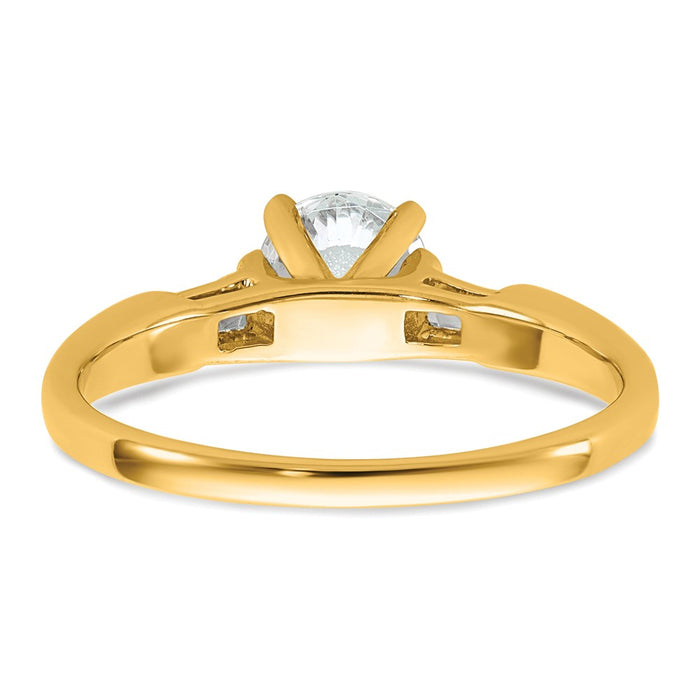 Buy Exclusive 14K Yellow Gold 3-Stone Engagement Ring, Stylish with Baguette Diamonds-5