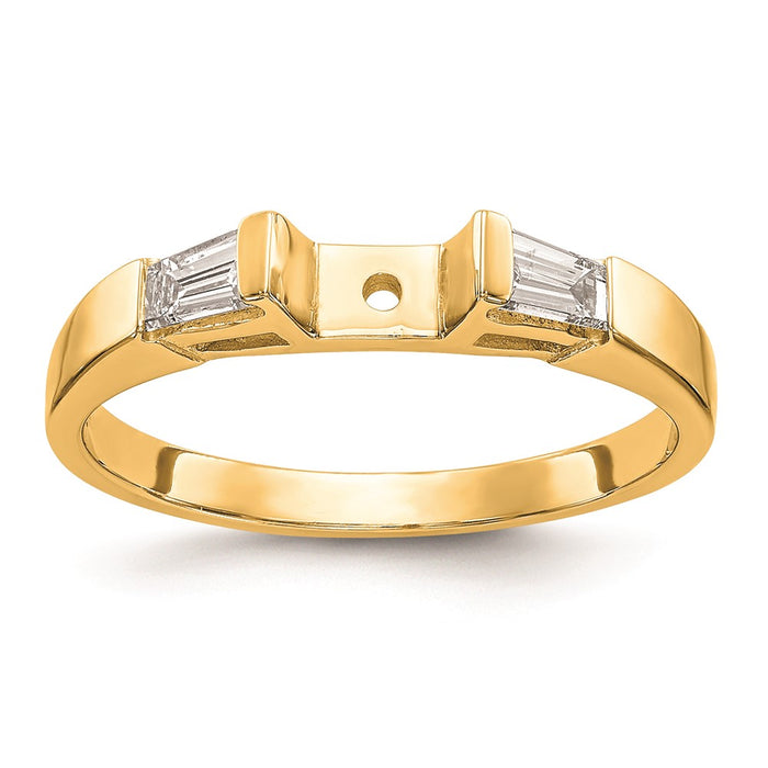 Buy Exclusive 14K Yellow Gold 3-Stone Engagement Ring, Stylish with Baguette Diamonds-8