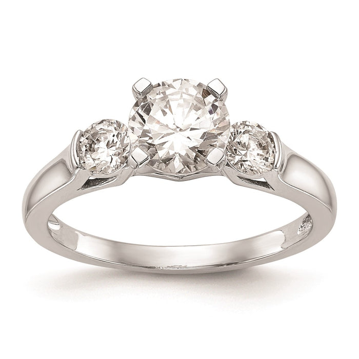 Buy Exclusive 14K White Gold 3-Stone Engagement Ring, Stylish for 2-3.7mm-1