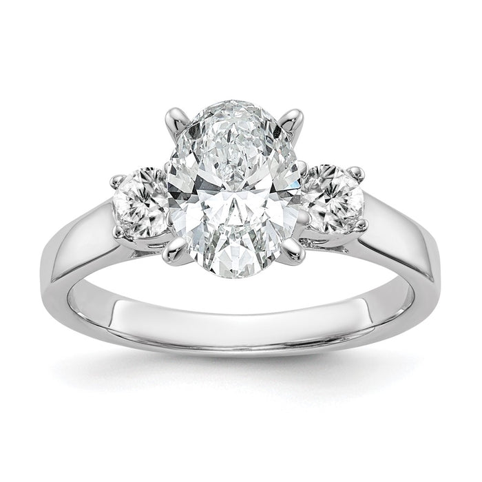 Buy Stylish 14K White Gold 3-Stone Engagement Ring Mounting - Affordable Luxury-7