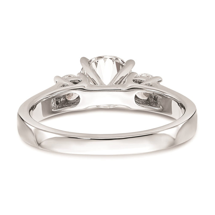 Buy Stylish 14K White Gold 3-Stone Engagement Ring Mounting - Affordable Luxury-5