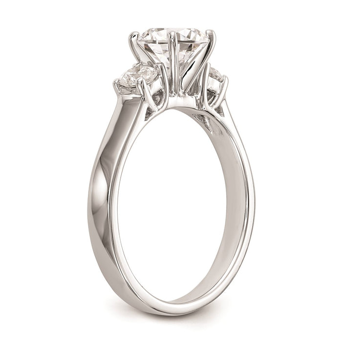 Buy Stylish 14K White Gold 3-Stone Engagement Ring Mounting - Affordable Luxury-6