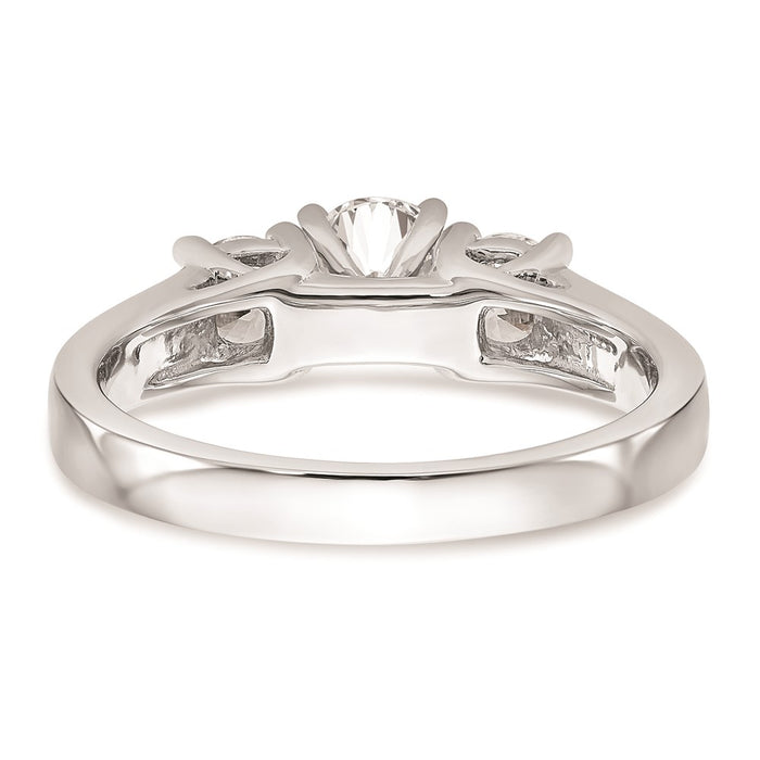 Exclusive 14K White Gold 3-Stone Engagement Ring Mounting for 2-4mm Stones-5