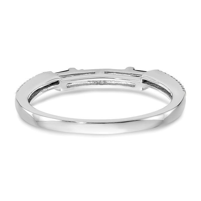 High-Quality 14K White Gold Wedding Band with 1/10 Carat Diamond & Sapphire - Stylish Value-5