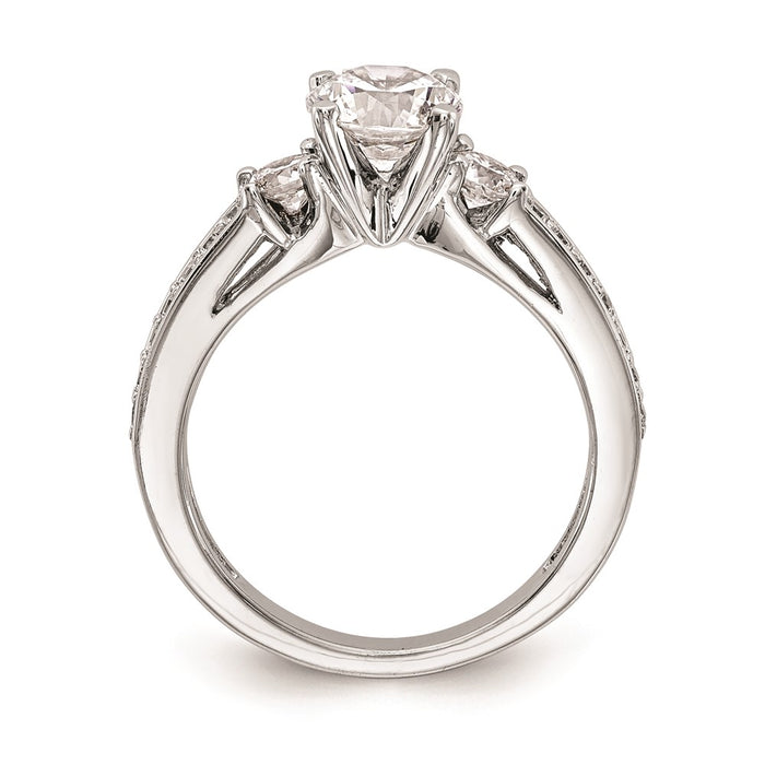 Buy Stylish 14K White Gold 3-Stone Engagement Ring | 1/5 Carat Diamond Value-2