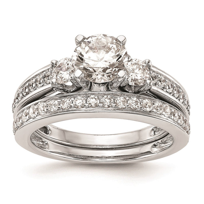 Buy Stylish 14K White Gold 3-Stone Engagement Ring | 1/5 Carat Diamond Value-7