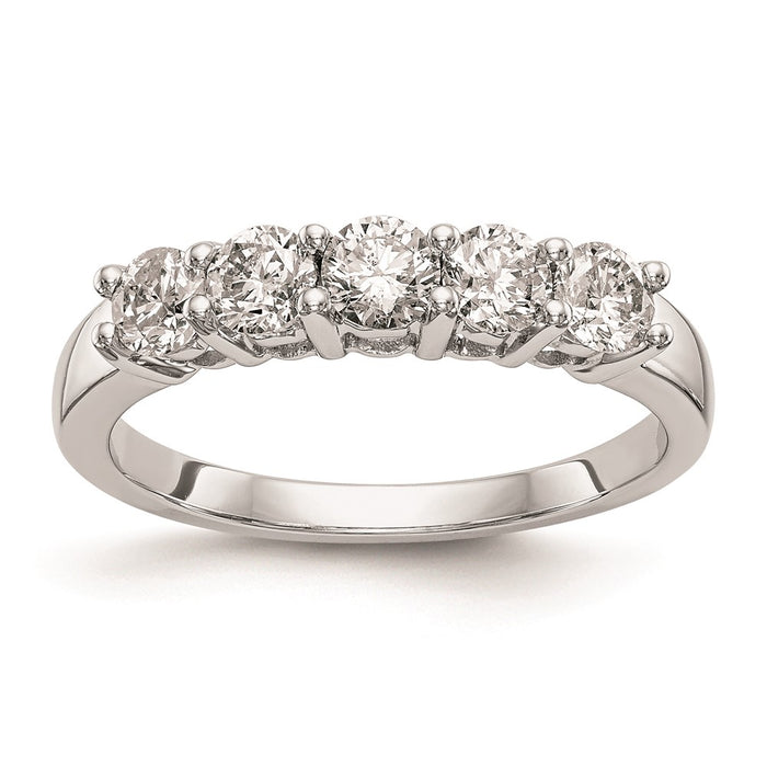Buy Stylish 14K White Gold Five-Stone Diamond Wedding Band Setting, 1.25 CT-1