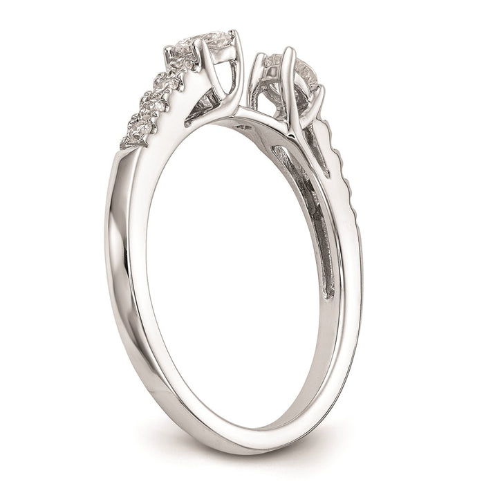 Buy Exclusive 14K White Gold 3-Stone Engagement Ring Mounting - Stylish Setting for 2-3.4mm Stones-4