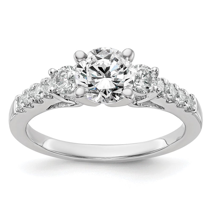 Exclusive 14K White Gold 3-Stone Engagement Ring - Stylish & Affordable!-1