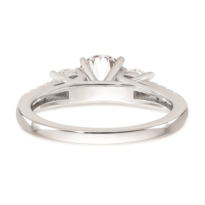 High-Quality 14K White Gold 3-Stone Engagement Ring Mounting, Stylish & Affordable!-5