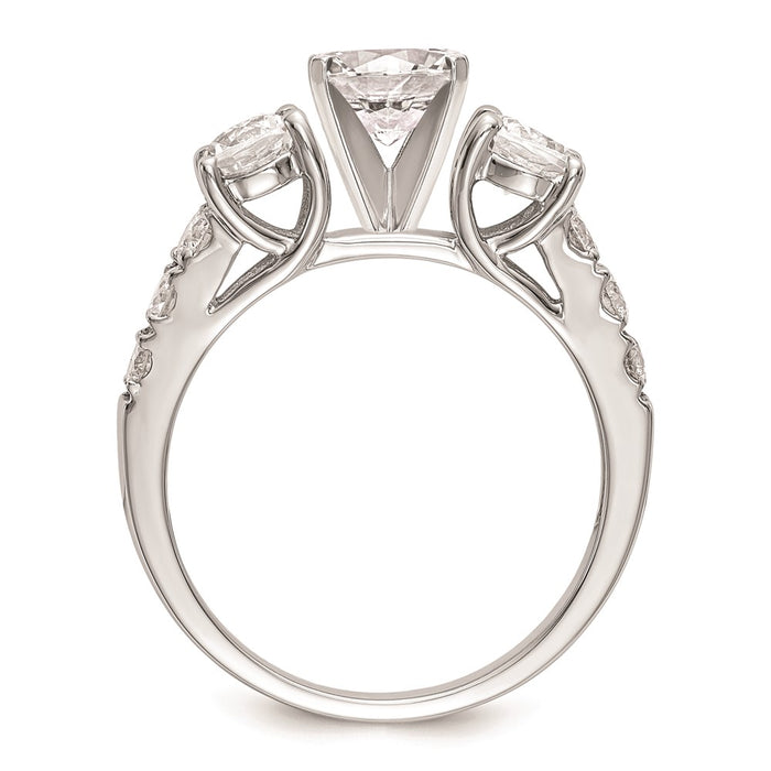 Buy 14K White Gold 3-Stone Engagement Ring Mounting for 2-4.6mm Stones | Luxury Design-2