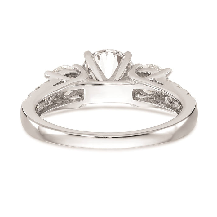 Buy 14K White Gold 3-Stone Engagement Ring Mounting for 2-4.6mm Stones | Luxury Design-5