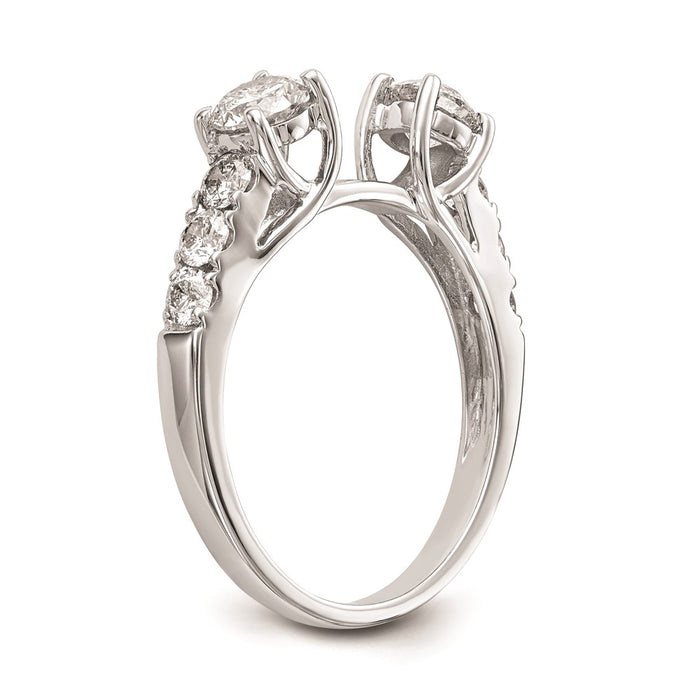 Buy 14K White Gold 3-Stone Engagement Ring Mounting for 2-4.6mm Stones | Luxury Design-6