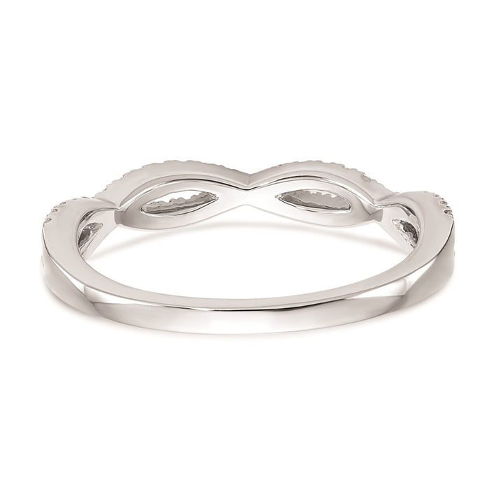 Buy Exclusive 14K White Gold 1/4 Carat Twisted Wedding Band - Stylish & Affordable!-5