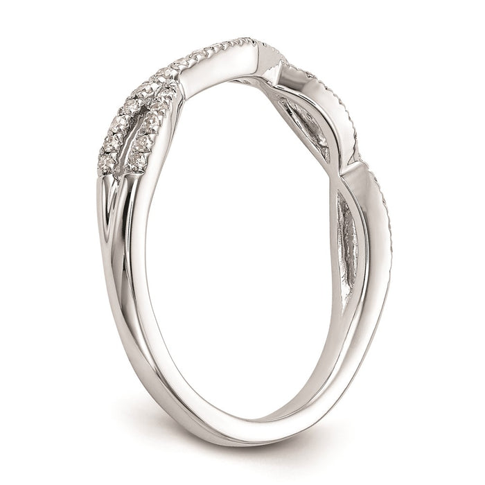 Buy Exclusive 14K White Gold 1/4 Carat Twisted Wedding Band - Stylish & Affordable!-6